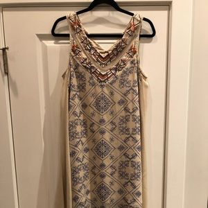 Tan Free People Beaded Dress